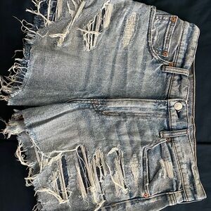 American Eagle Outfitters Distressed Jean Shorts - Light Blue